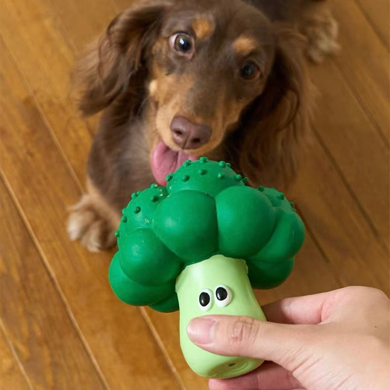 Peachfield & Co. x zeze Broccoli Latex Squeaky Dog Toy
