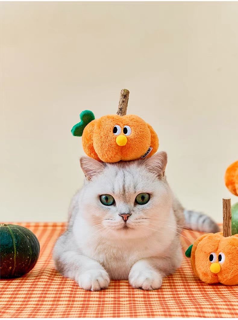 Peachfield & Co. x zeze Pumpkin Silvervine & Crinkle Plush Cat Toy