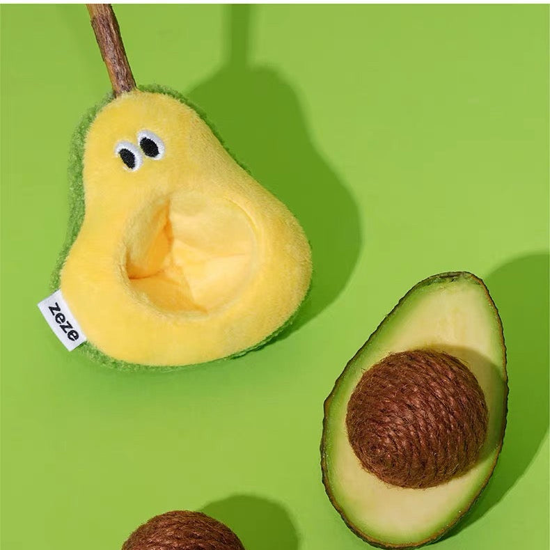 Peachfield & Co. x zeze Avocado Silvervine & Rope Ball Interactive Cat Toy