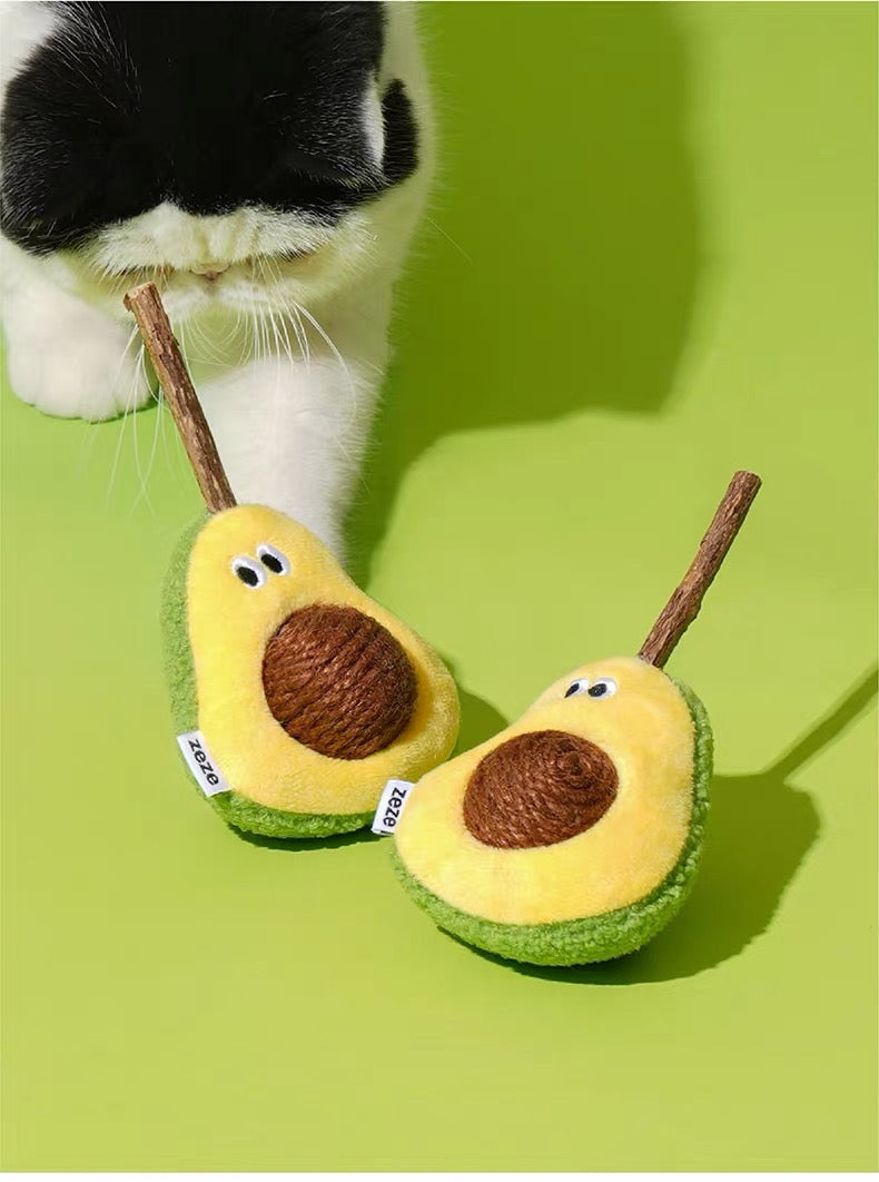 Peachfield & Co. x zeze Avocado Silvervine & Rope Ball Interactive Cat Toy