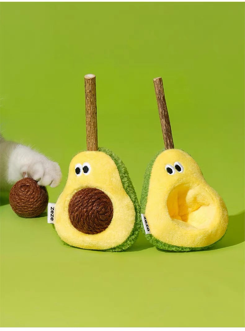 Peachfield & Co. x zeze Avocado Silvervine & Rope Ball Interactive Cat Toy