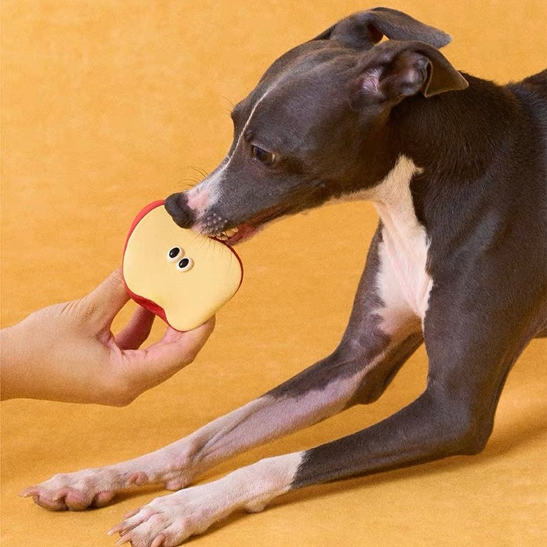 Peachfield & Co. x zeze Half Apple Latex Squeaky Dog Toy