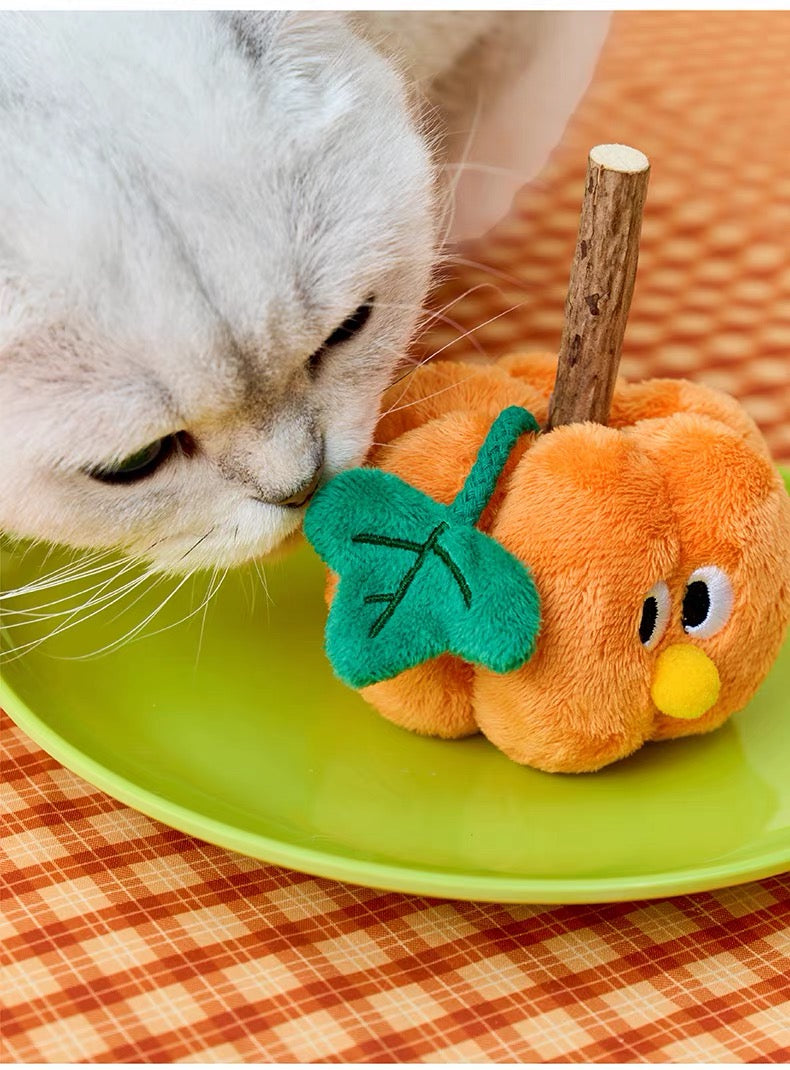 Peachfield & Co. x zeze Pumpkin Silvervine & Crinkle Plush Cat Toy