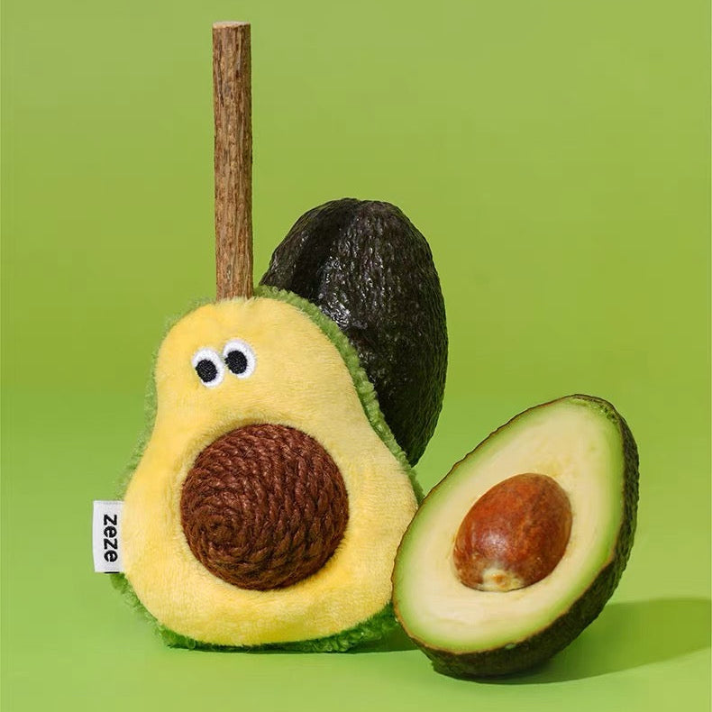 Peachfield & Co. x zeze Avocado Silvervine & Rope Ball Interactive Cat Toy
