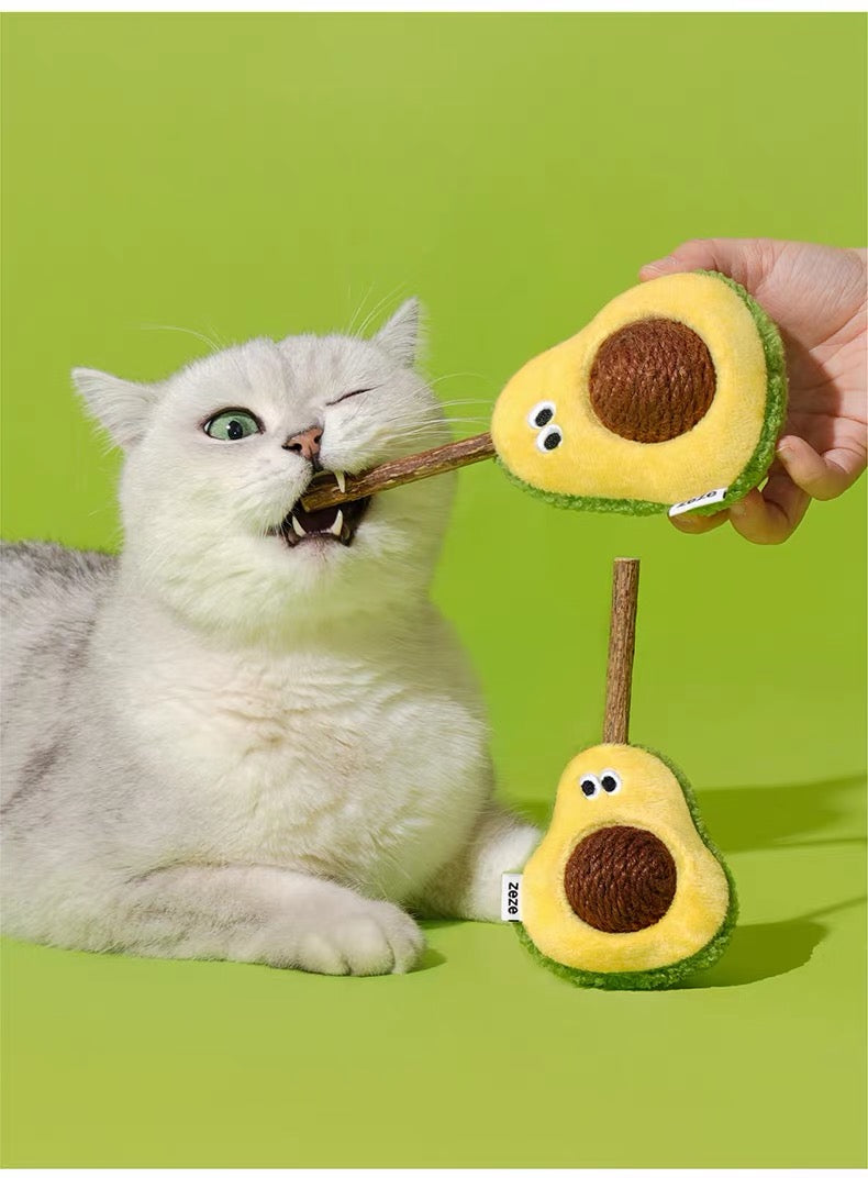 Peachfield & Co. x zeze Avocado Silvervine & Rope Ball Interactive Cat Toy