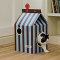 zeze Milk Carton Cardboard Cat House — Striped Scratcher & Hideaway (55.5 cm)