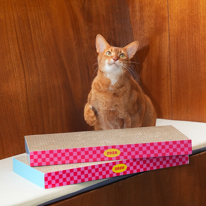zeze Neon Sweetheart Corrugated Cardboard Cat Scratcher Pad (44 cm)