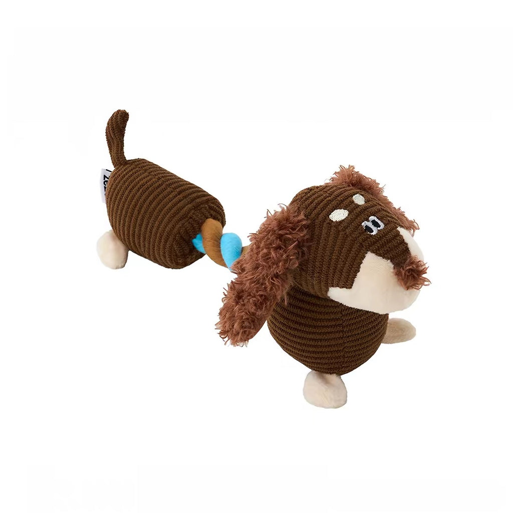 Peachfield & Co. x zeze Monica Corduroy Plush Rope Squeaky Dog Toy – Small