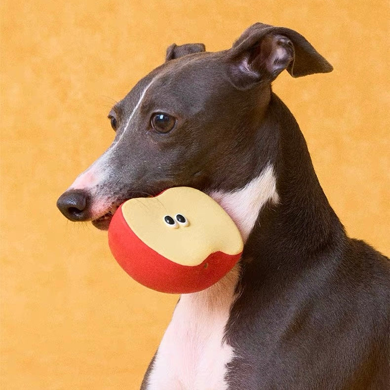 Peachfield & Co. x zeze Half Apple Latex Squeaky Dog Toy